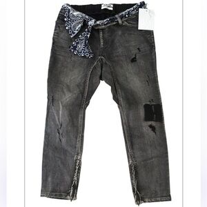 One Teaspoon Black Heart Killers Belted Jeans NWT